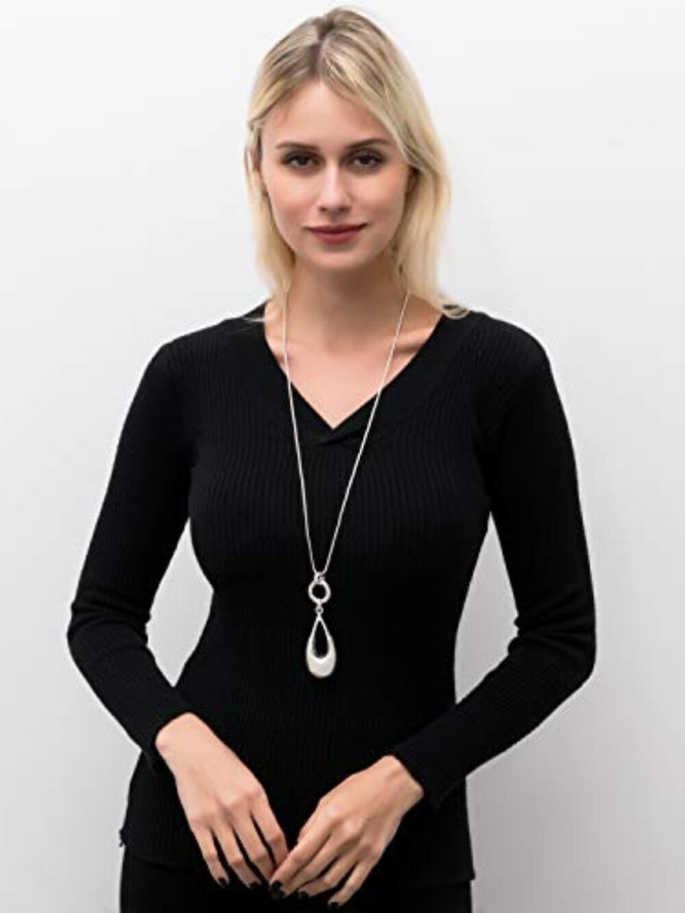 🆕 Long Necklaces for Women Waterdrop Pendant Sweater Layered Y Statement